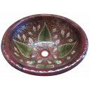 Hand Painted Copper Sink Round Lily Dream